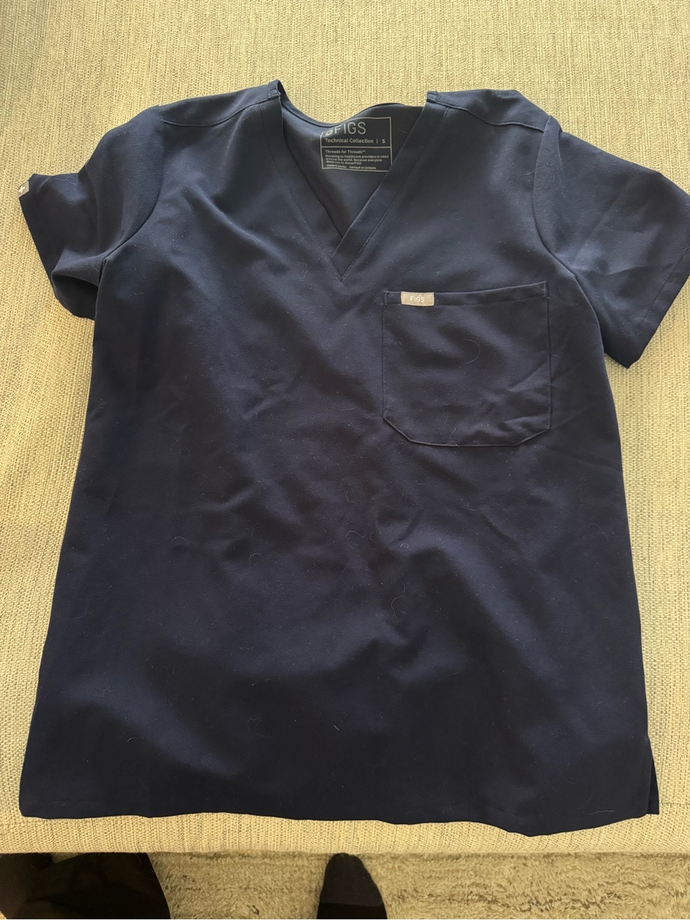 FIGS Navy Catarina Scrub Top